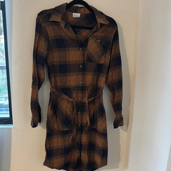 Plaid Button-Up Dress - Picture 1 of 3